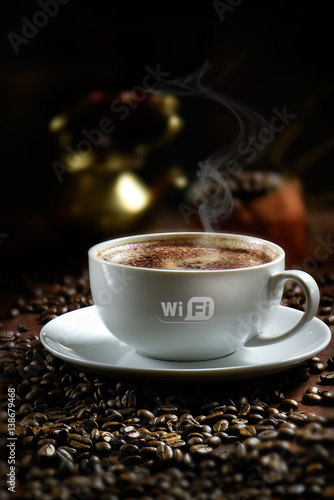 Hot And Steamy Cappuccino Coffee WiFi