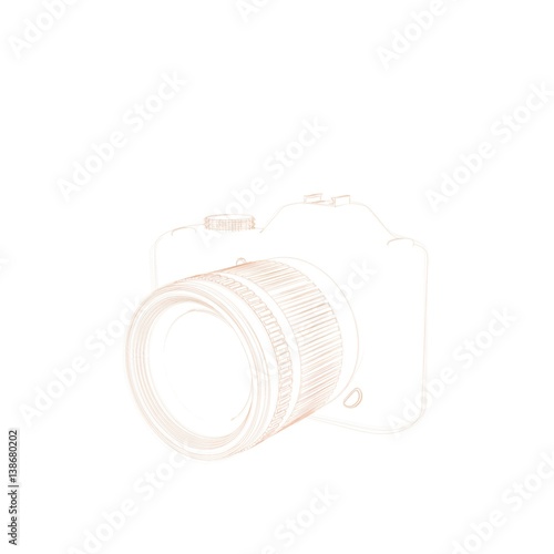 Photo camera. Isolated on w...
