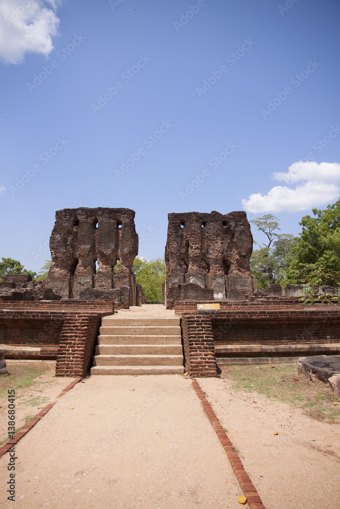Royal Palace, Polonnaruwa or Pulattipura ancient city of the Kingdom of Polonnaruwa in Sri Lanka