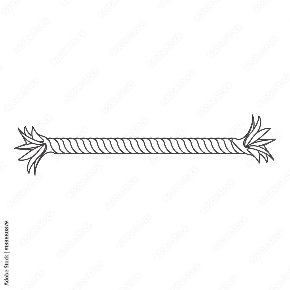silhouette closeup broken Frayed rope piece icon vector illustration ...