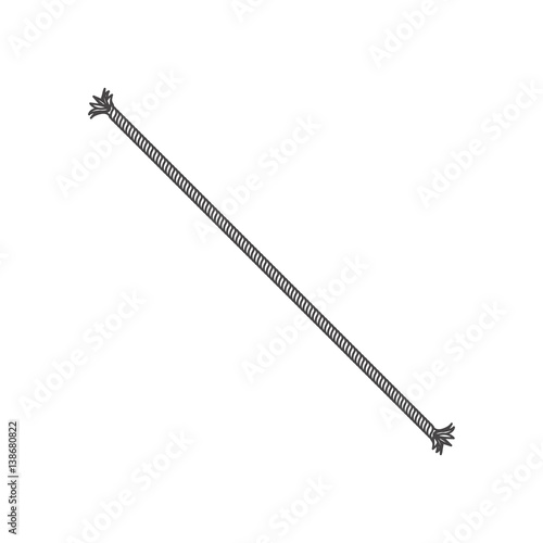 silhouette diagonal line nautical break rope icon vector illustration