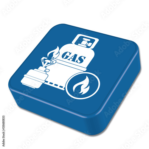 Camping stove with gas bottle icon vector