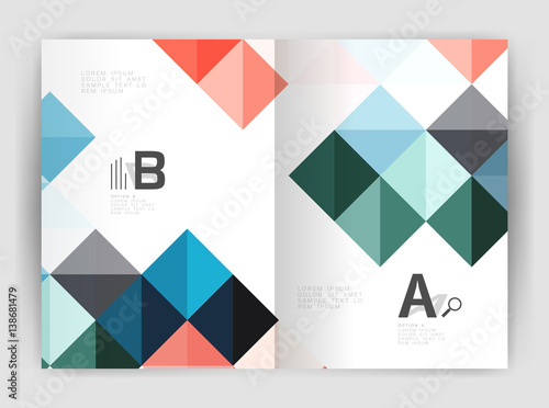Minimalistic square brochure or leaflet business template