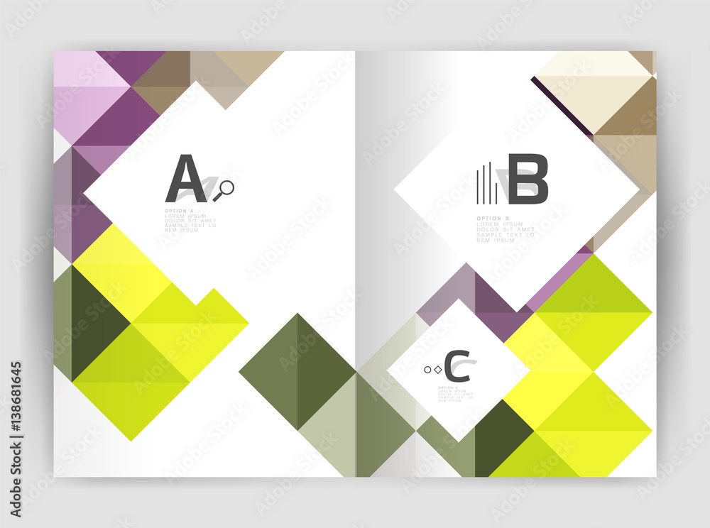 Minimalistic square brochure or leaflet business template Minimalistic square brochure or leaflet business template