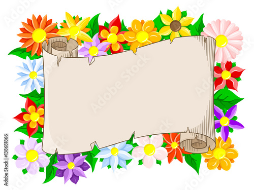 Banner mit floralem Hintergrund