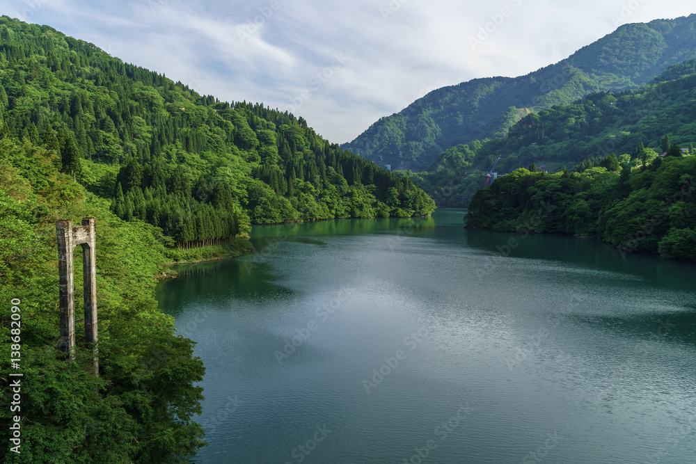 新緑の庄川峡