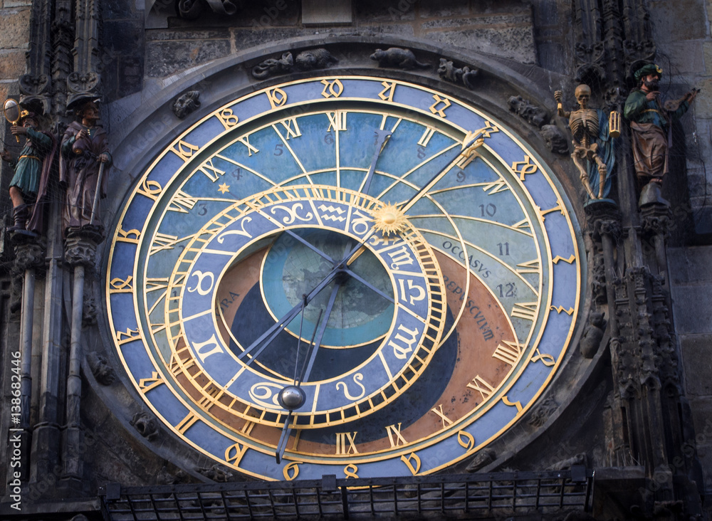 Astronomical Clock in Prague at the Old Town City Hall.