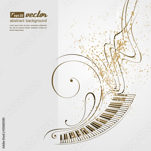 Music. Notes, lines, musical instruments.