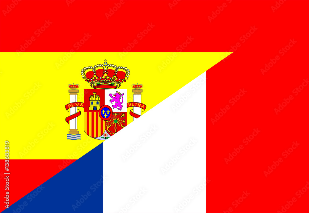 Naklejka premium spain france flag