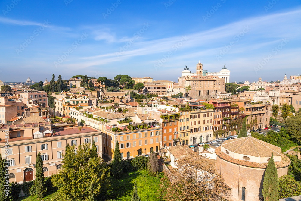 Rome, Italy. View from the Palatine Hill towards the Capitol