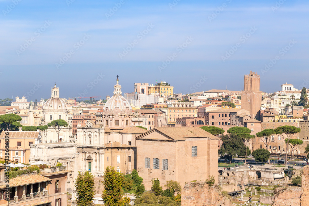 Rome, Italy. View of the Roman Forum from the Palatine Hill