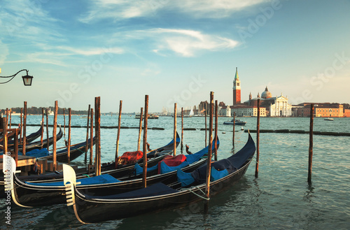 San Giorgio Maggiore church and boats, Venice, Italy