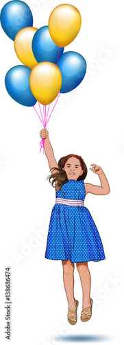 little girl with balloons