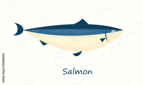 Salmon fish icon. Clipart image isolated on white background