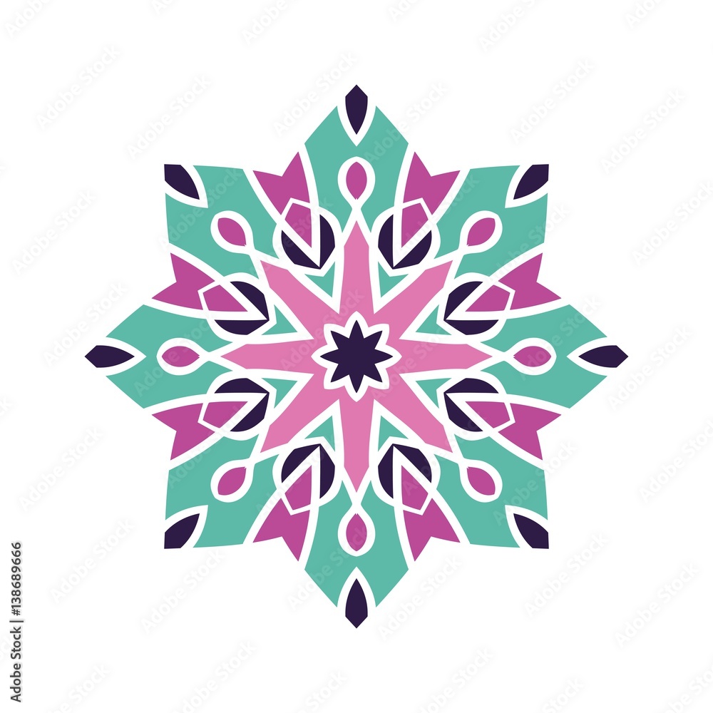 Kaleidoscope big bud. Oriental pattern illustration. Flower background Kaleidoscope big bud. Oriental pattern illustration. Flower background