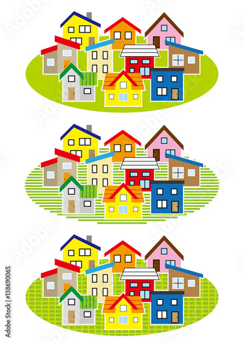 シンプルな住宅街(カラー)