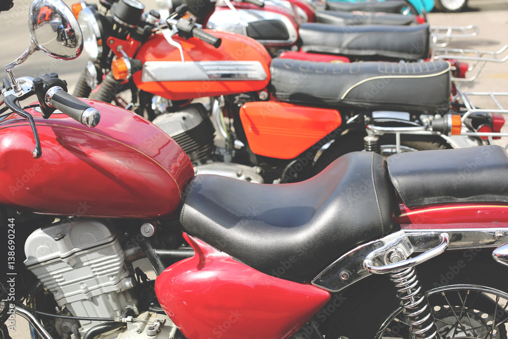 Fototapeta premium Classic motorcycle with elements of chrome