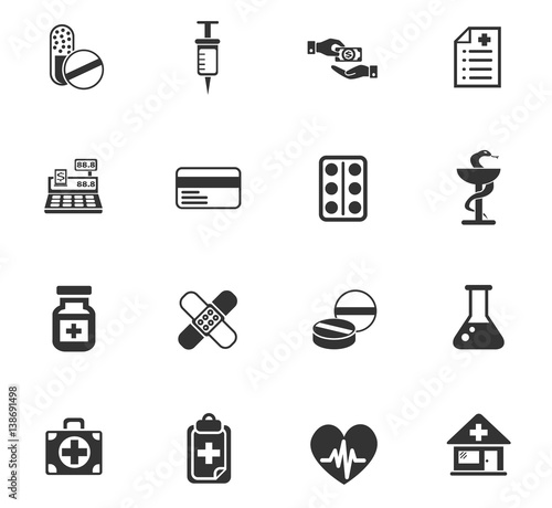 drug store icon set