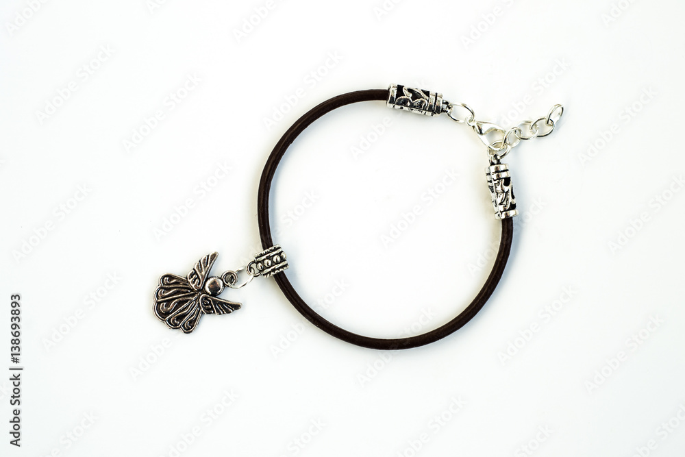 Youth bracelet made with leather and crystal glass, female jewelry and fashion Youth bracelet made with leather and crystal glass, female jewelry and fashion