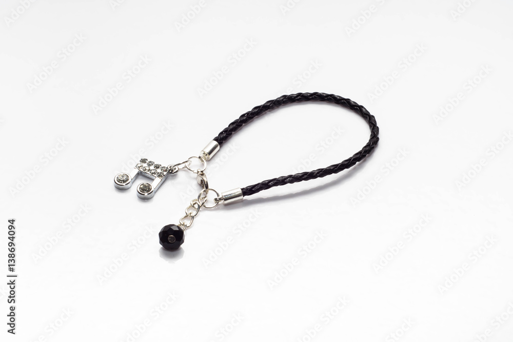 Youth bracelet made with leather and crystal glass, female jewelry and fashion Youth bracelet made with leather and crystal glass, female jewelry and fashion