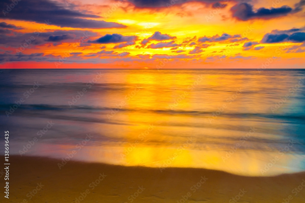 blurred Sunset on the beach