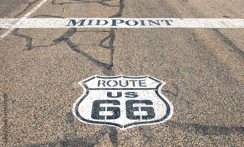 Midway point of historic Route 66 between Chicago and Los Angeles (both 1139 miles) in Adrian, Texas