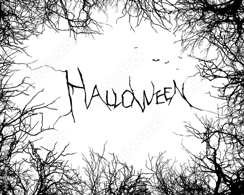 vector of halloween horror forest