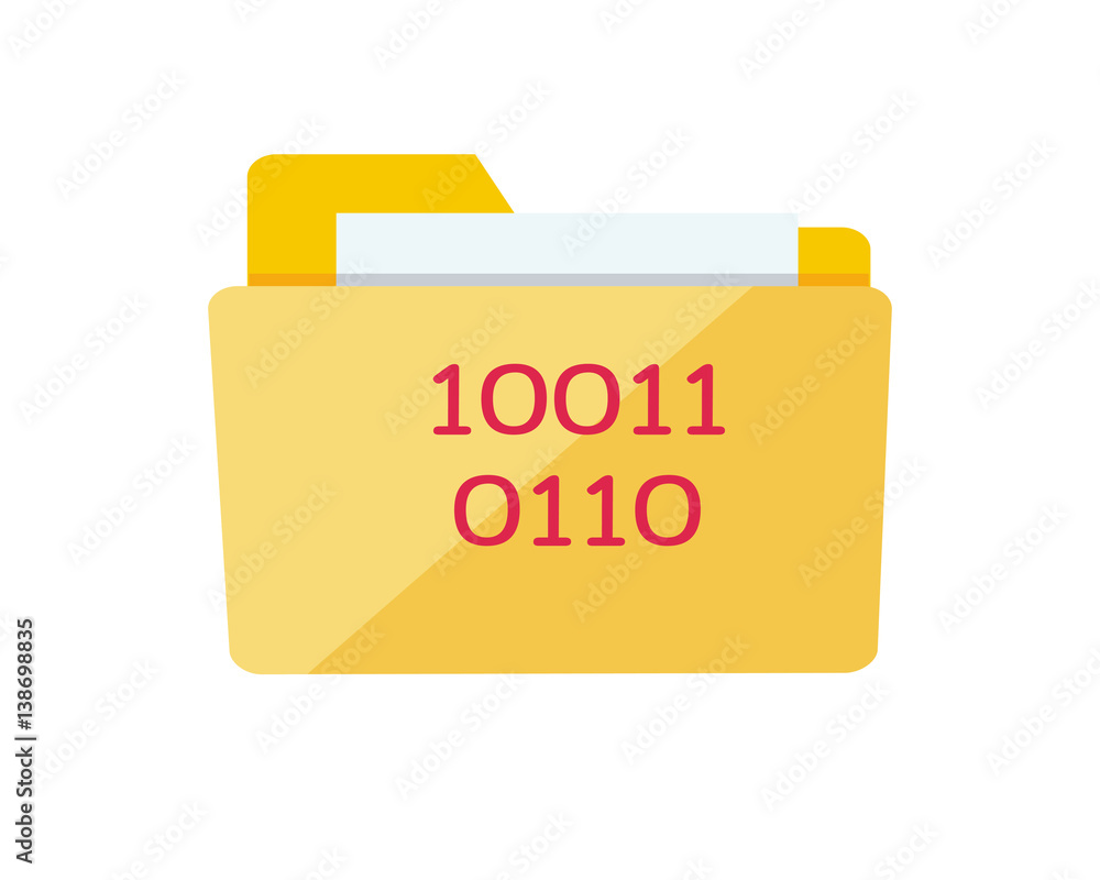 Yellow Web Folder Sign with IT Data. Interface Yellow Web Folder Sign with IT Data. Interface