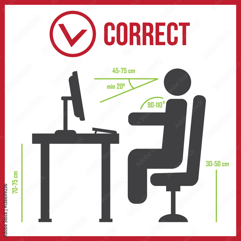 Correct sitting posture Correct sitting posture