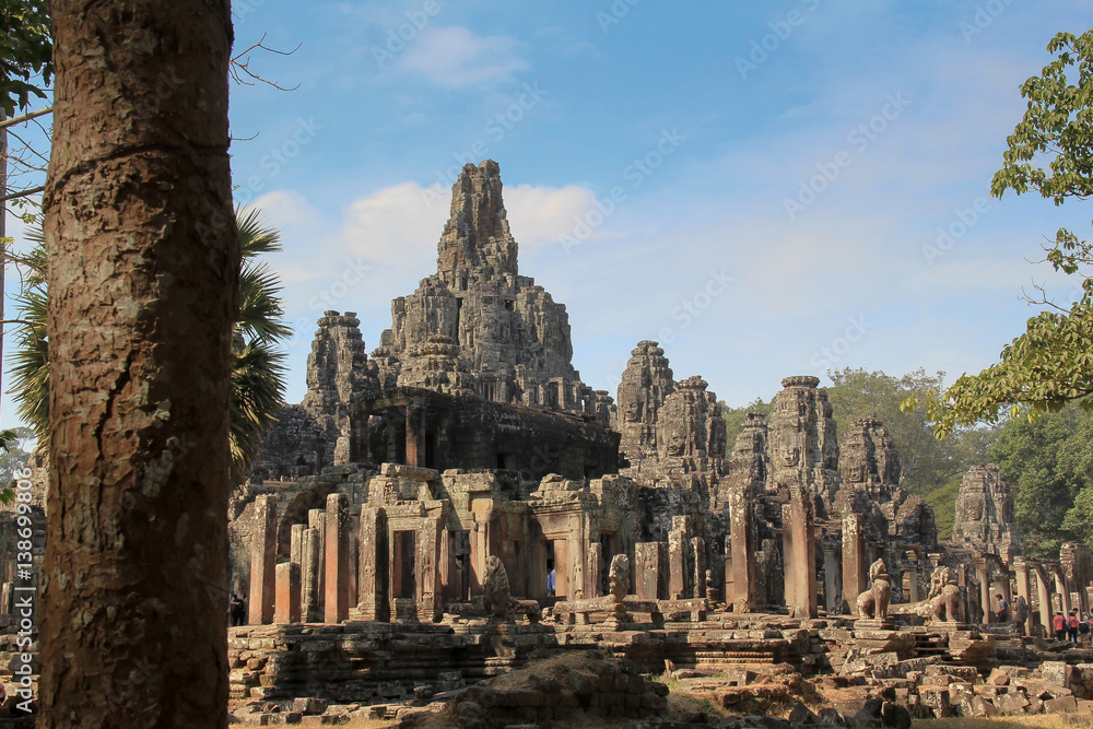 many faces of king jayavarman vii at bayon temple, angkor thom, cambodia many faces of king jayavarman vii at bayon temple, angkor thom, cambodia