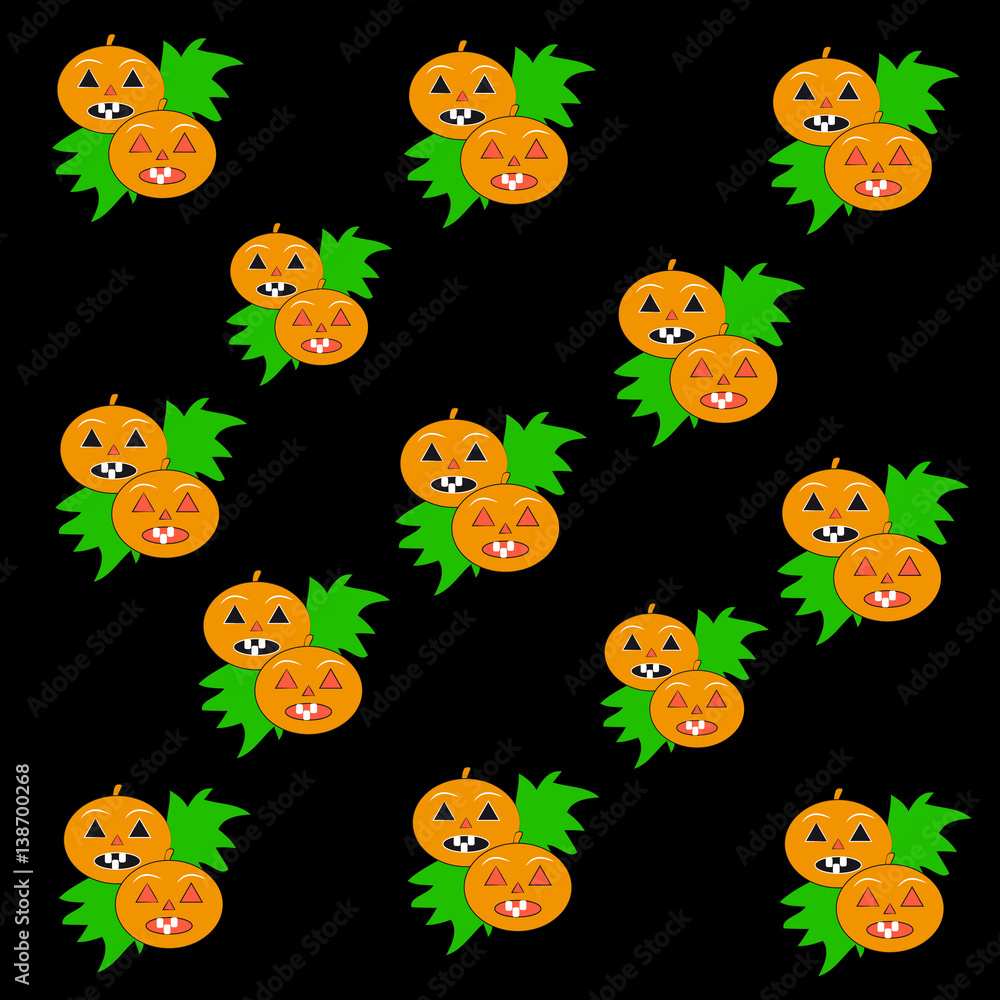 Naklejka premium Pumpkins on black background