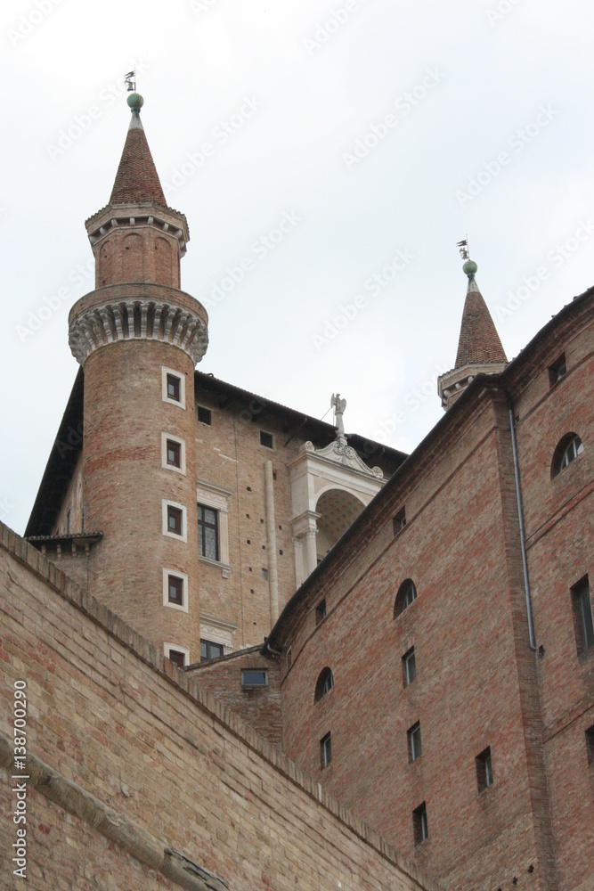 Lordship Palace in Urbino downtown, italy