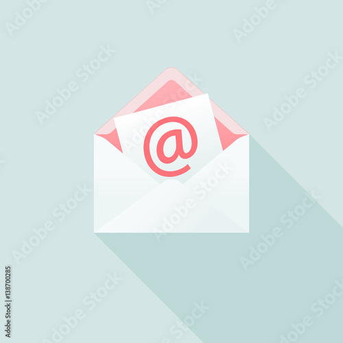 Conceptual Vector Illustration Of An Envelope Which Covers A Note Paper With A email Sign On It