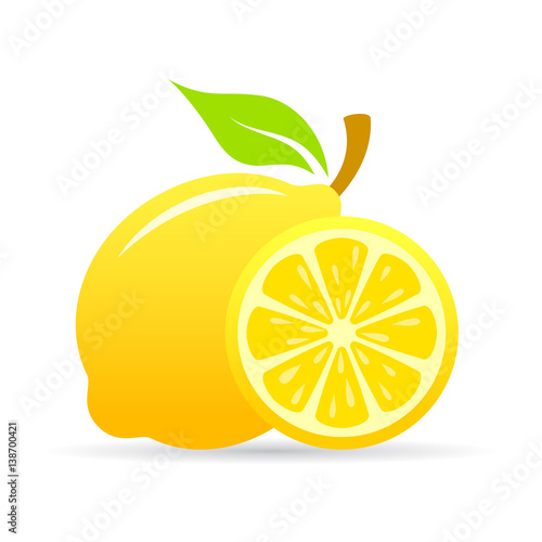 Fresh lemon slice vector icon
