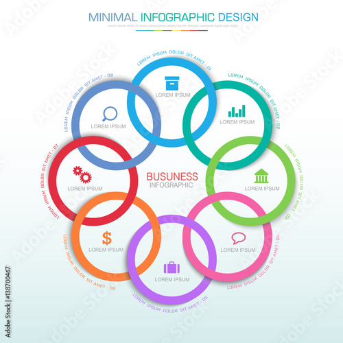 Infographic Elements with business icon on full color background  process or steps and options workflow diagrams,vector design element eps10 illustration