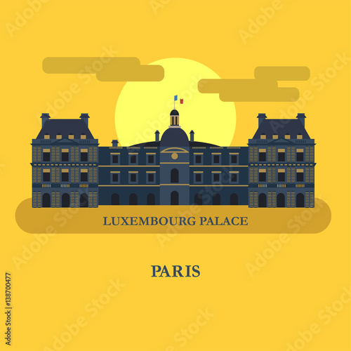 The Luxembourg Palace. Paris. France. Vector illustration.