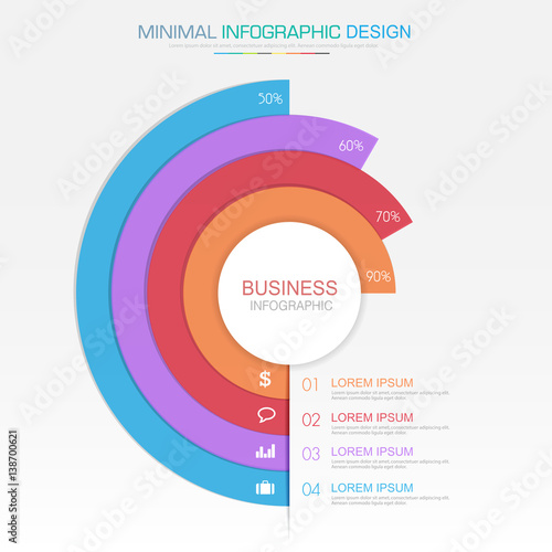 Infographic Elements with business icon on full color background  process or steps and options workflow diagrams,vector design element eps10 illustration
