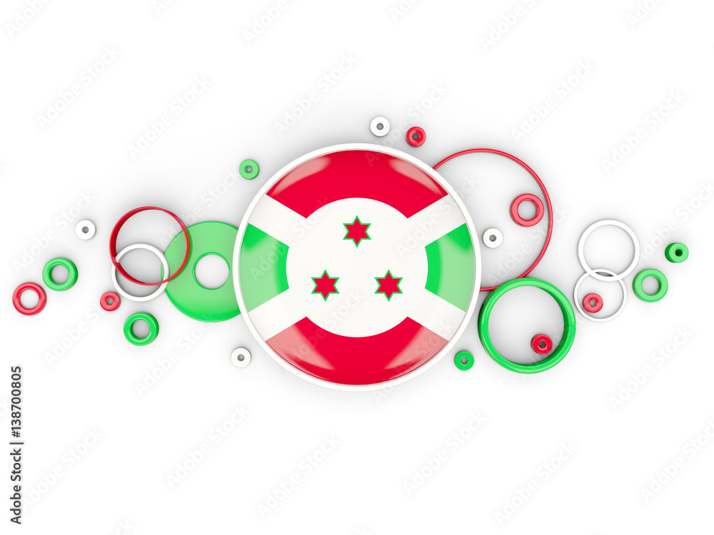 Round flag of burundi with circles pattern Round flag of burundi with circles pattern