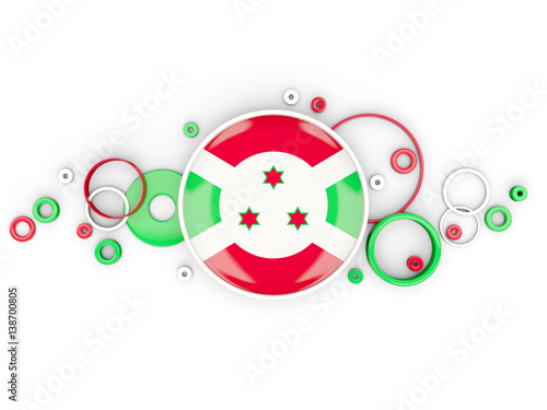 Round flag of burundi with circles pattern