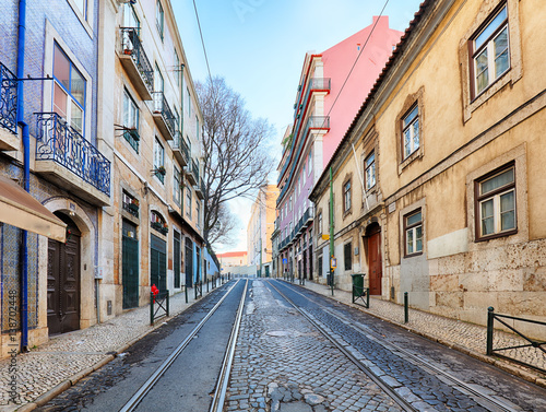 Street in Lisbon  Alfama  nobody
