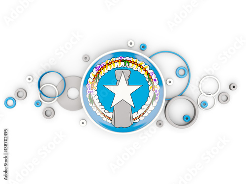 Round flag of northern mariana islands with circles pattern photo