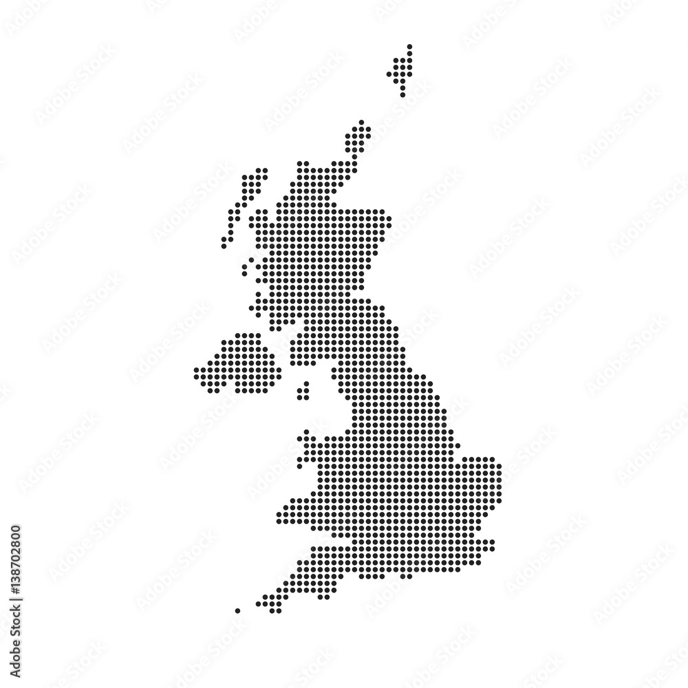 Dotted Vector Unaided Kingdom Map