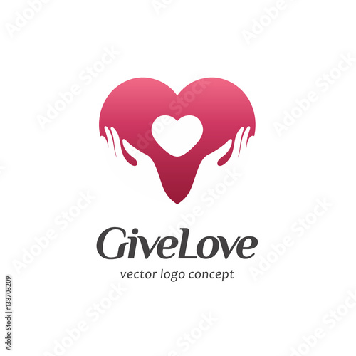 Logo for charity and care. Logo for the orphanage, baby care. Give Love