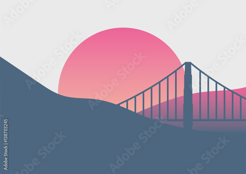 Beautiful San Francisco sunrise minimal poster