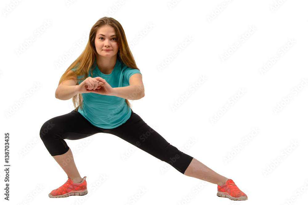 Young fitness woman isolated on white Young fitness woman isolated on white