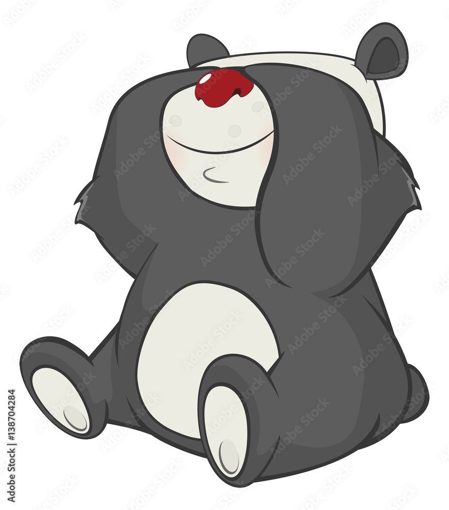 Fototapeta premium Illustration of a Cute Panda. Cartoon Character 