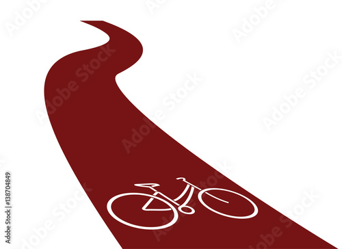 pista ciclabile rossa disegno vettoriale