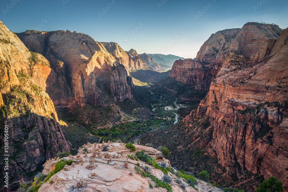 Zion National Park at sunset, Utah, USA