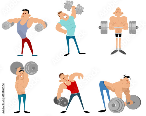 Six bodybuilders set
