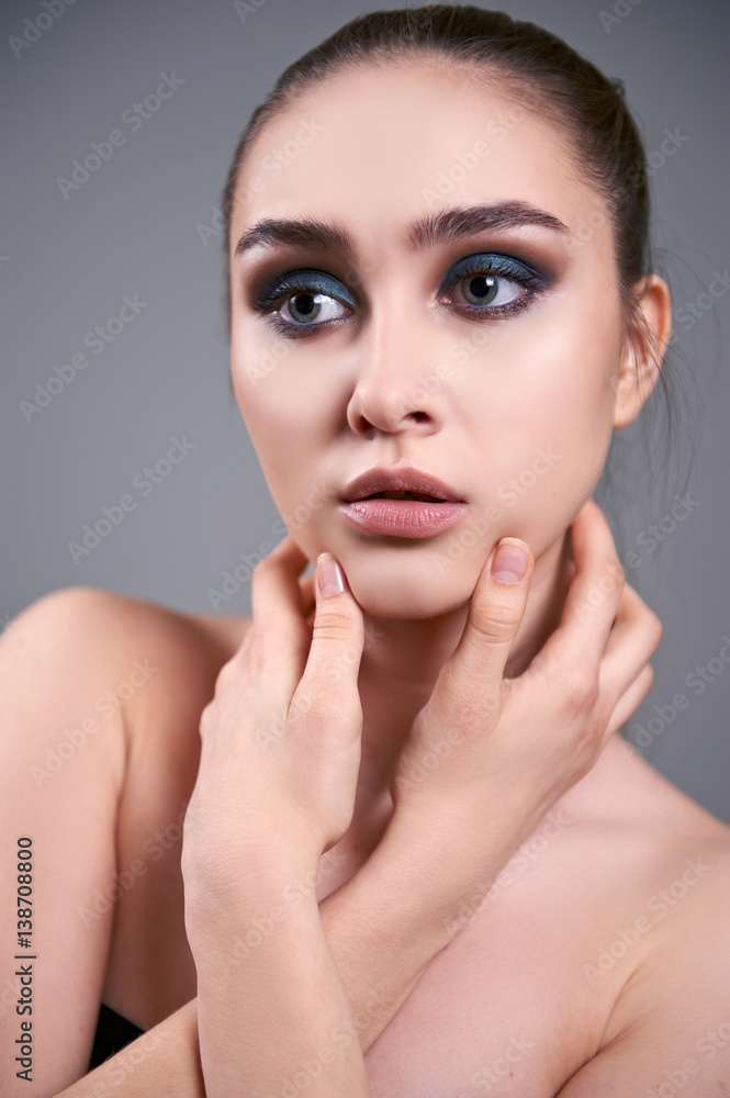 Young woman with beautiful make-up. Young woman with beautiful make-up.